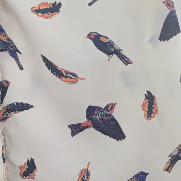 H&M Cream Blouse with Bird Pattern - Picture 4 of 6